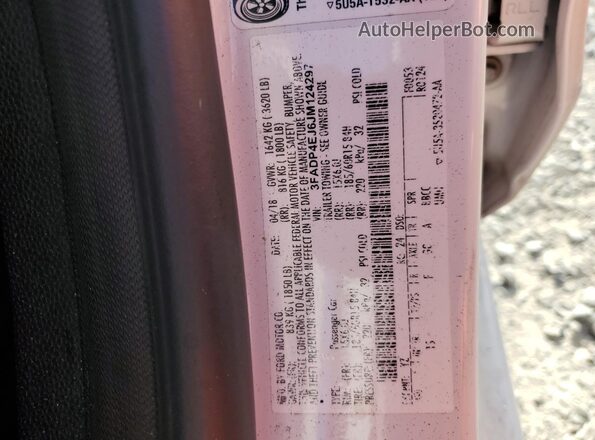 3FADP4EJ6JM124297 2018 FORD FIESTA White 