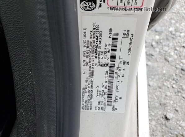 3FADP4GX4JM132190 2018 FORD FIESTA White 