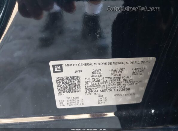 3GKALMEV5LL173659 2020 GMC TERRAIN Black Widok komory silnika