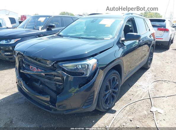 3GKALMEVXML331317 2021 GMC TERRAIN Black Առջևի ձախ երեք քառորդ տեսարան