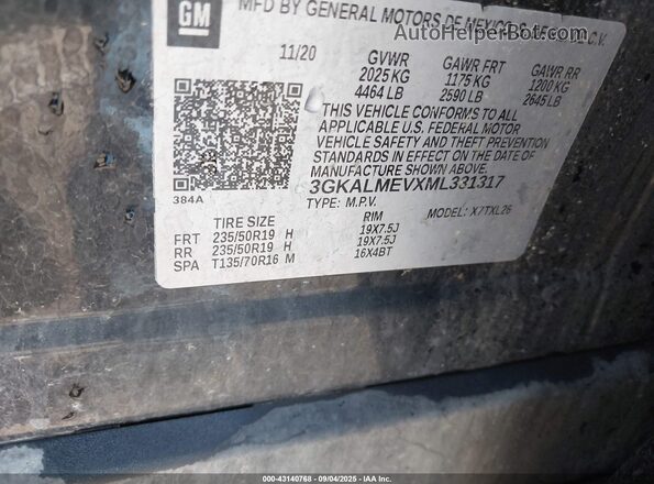 3GKALMEVXML331317 2021 GMC TERRAIN Black Շարժիչի բաժամունքի տեսք