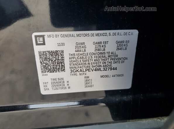 3GKALPEV4ML327944 2021 GMC TERRAIN Black Engine compartment view