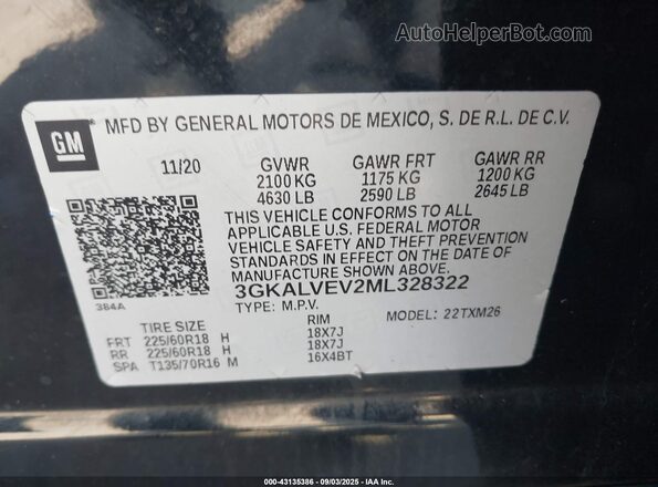 3GKALVEV2ML328322 2021 GMC TERRAIN Black Engine compartment view
