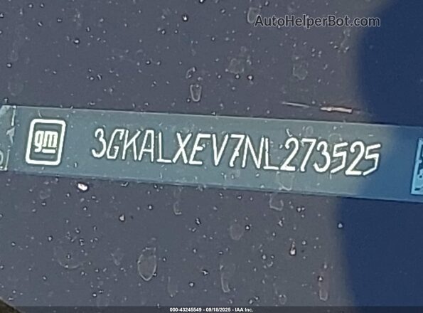 3GKALXEV7NL273525 2022 GMC TERRAIN Черный 