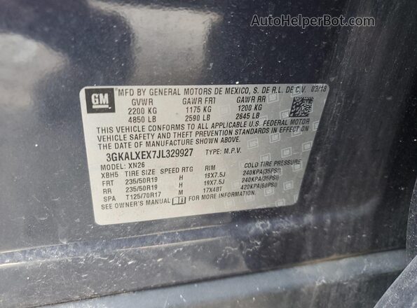 3GKALXEX7JL329927 2018 GMC TERRAIN Синий 