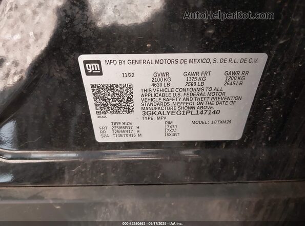 3GKALYEG1PL147140 2023 GMC TERRAIN Black Вид підкапотного простору