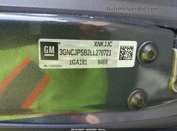 3GNCJPSB2LL270721 2020 CHEVROLET TRAX Gray Vista del compartimento del motor