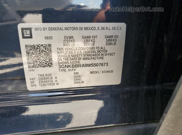 3GNKBBRA9MS507673 2021 CHEVROLET BLAZER Blue 