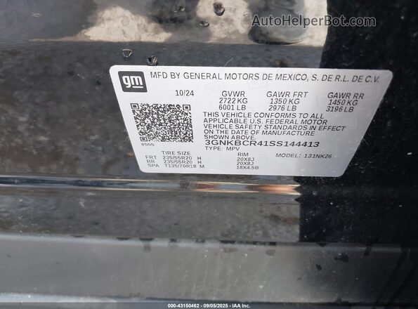 3GNKBCR41SS144413 2025 CHEVROLET BLAZER Black Widok komory silnika
