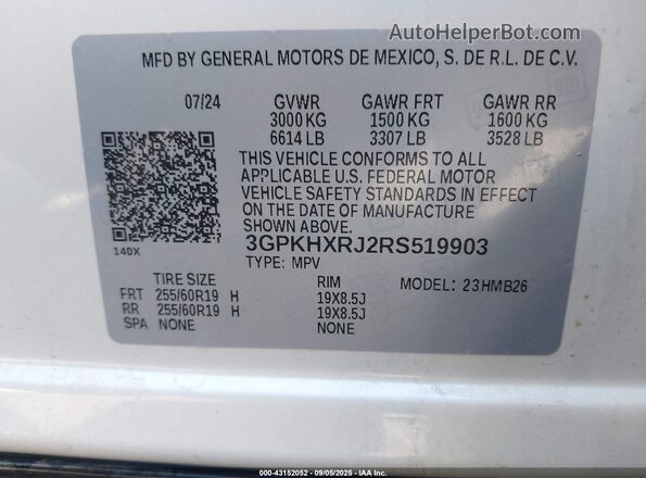 3GPKHXRJ2RS519903 2024 HONDA PROLOGUE Белый 