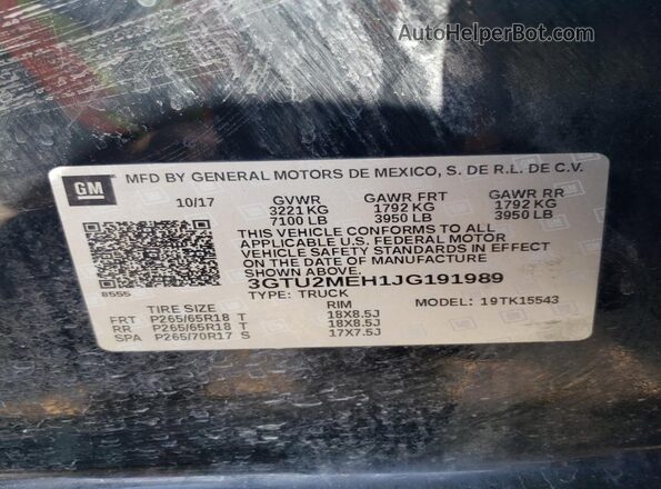 3GTU2MEH1JG191989 2018 GMC SIERRA Black 