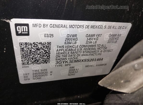 3GYK3EMRXSS201464 2025 CADILLAC OPTIQ Black 