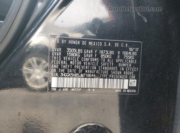 3HGGK5H85JM718644 2018 HONDA FIT Black 
