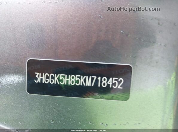 3HGGK5H85KM718452 2019 HONDA FIT Gray Вид підкапотного простору