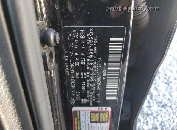 3KPA24AB4JE072964 2018 KIA RIO Black 