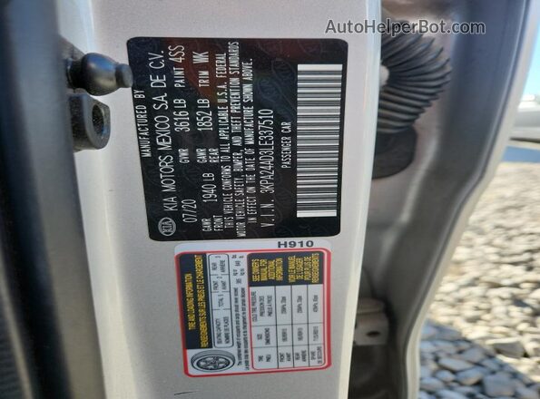 3KPA24AD3LE337510 2020 KIA RIO Silver Вид підкапотного простору