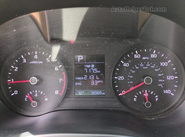 3KPA24AD4LE343882 2020 KIA RIO Black Instrument cluster view