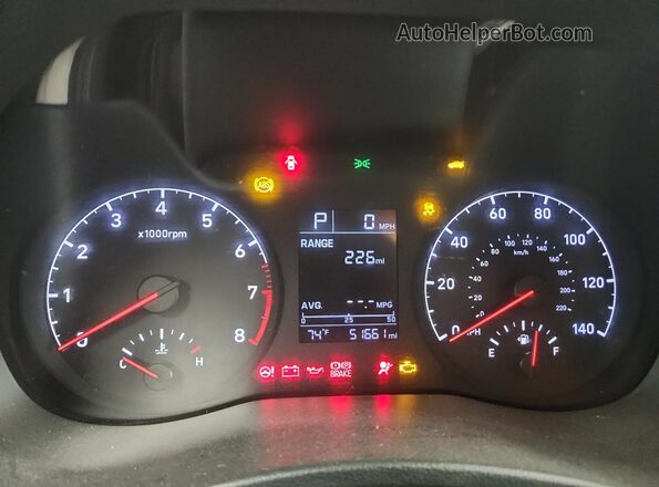 3KPC24A60LE092787 2020 HYUNDAI ACCENT White Widok zestawu wskaźników