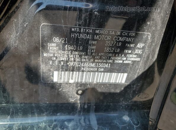 3KPC24A68ME150341 2021 HYUNDAI ACCENT Black Vista del compartimento del motor