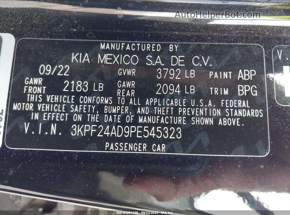 3KPF24AD9PE545323 2023 KIA FORTE Black Вид підкапотного простору