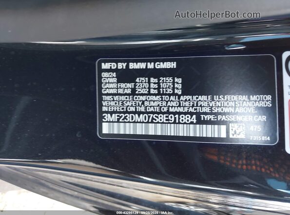 3MF23DM07S8E91884 2025 BMW M2 Black Widok komory silnika