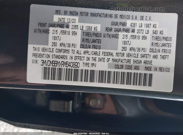 3MVDMBBMXRM640890 2024 MAZDA CX-30 Серый Вид подкапотного пространства