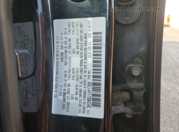 3MVDMBCL1LM117805 2020 MAZDA CX-30 Black Вид підкапотного простору
