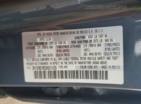 3MVDMBCM5SM801439 2025 MAZDA CX-30 Gray VIN sticker view