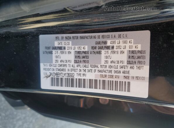 3MVDMBEM7LM136882 2020 MAZDA CX-30 Черный Вид наклейки с VIN-кодом
