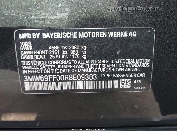 3MW69FF00R8E09383 2024 BMW 3 SERIES Black Widok komory silnika