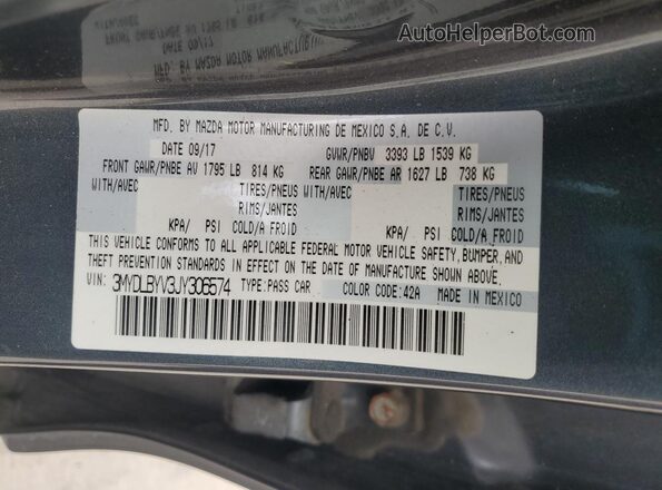 3MYDLBYV3JY306574 2018 TOYOTA YARIS Charcoal 