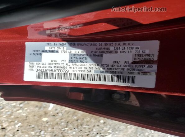 3MYDLBYV5JY330729 2018 TOYOTA YARIS Красный 