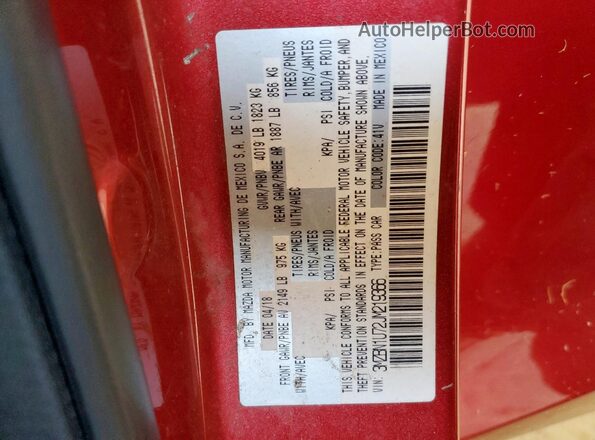3MZBN1U72JM219366 2018 MAZDA 3 Red 