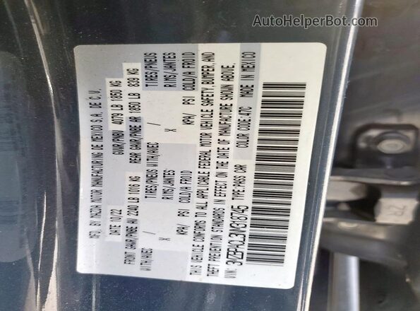 3MZBPACL3NM318745 2022 MAZDA 3 Charcoal 
