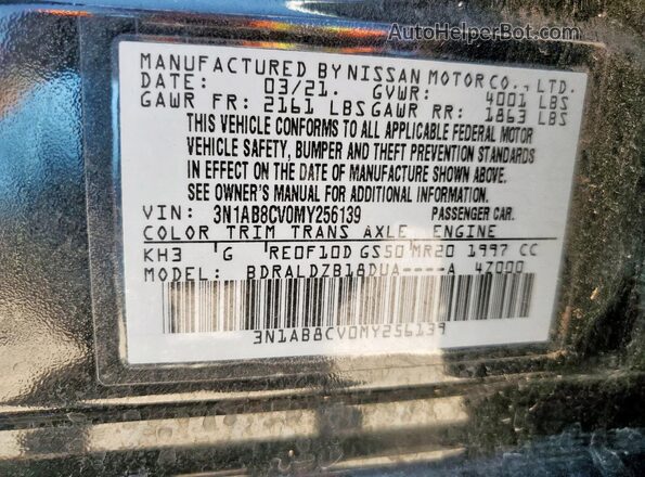 3N1AB8CV0MY256139 2021 NISSAN SENTRA Black 