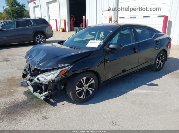 3N1AB8CV8MY217427 2021 NISSAN SENTRA Black Առջևի ձախ երեք քառորդ տեսարան