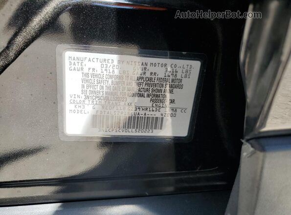 3N1CP5CV0LL520223 2020 NISSAN KICKS Black Engine compartment view