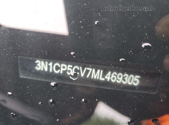 3N1CP5CV7ML469305 2021 NISSAN KICKS Red Вид наклейки з VIN-кодом