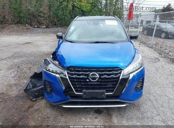 3N1CP5DVXML494746 2021 NISSAN KICKS Blue Instrument cluster view