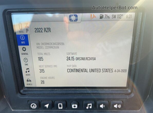 3NSRMK2K3NG389286 2022 POLARIS RZR Blue 