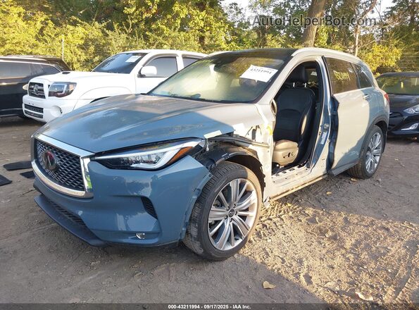 3PCAJ5EB2NF108962 2022 INFINITI QX50 Light Blue Front left