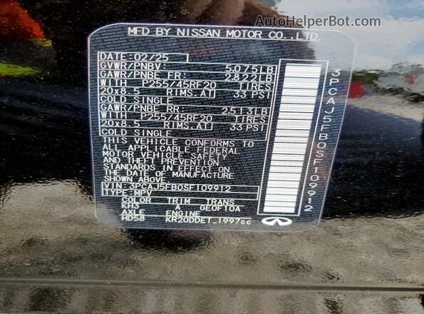 3PCAJ5FB0SF109912 2025 INFINITI QX50 Black Widok wnętrza 360 stopni