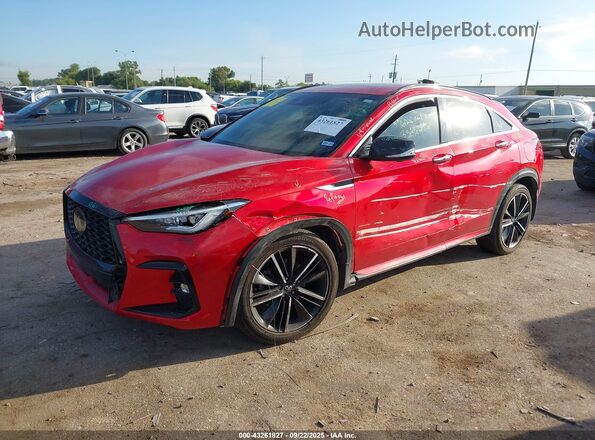 3PCAJ5K3XNF103960 2022 INFINITI QX55 Red წინა მარცხენა ხედი სამი მეოთხედიდან