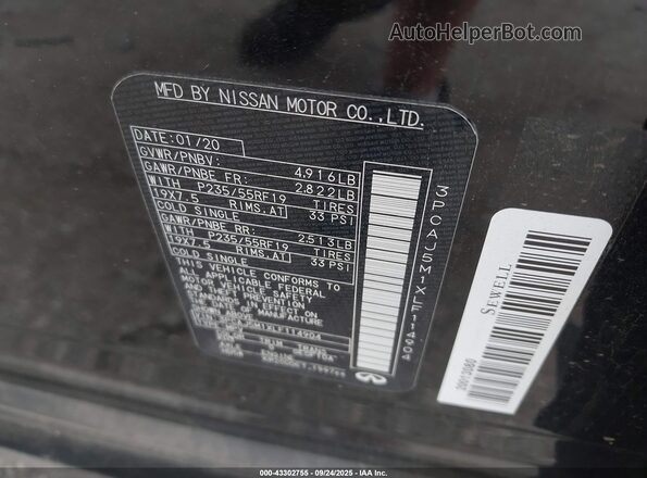3PCAJ5M1XLF114904 2020 INFINITI QX50 Черный Вид подкапотного пространства