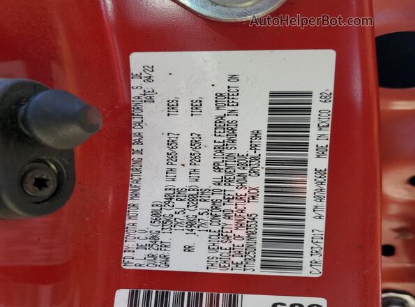 3TMBZ5DN1NM035345 2022 TOYOTA LE Red Vista del compartimento del motor