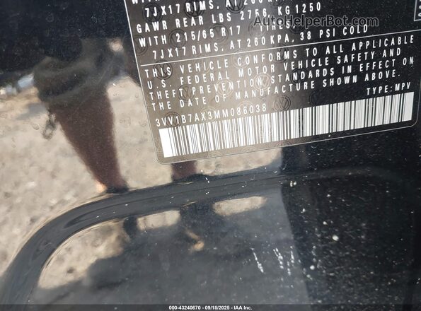 3VV1B7AX3MM086038 2021 VOLKSWAGEN TIGUAN Black Вид підкапотного простору