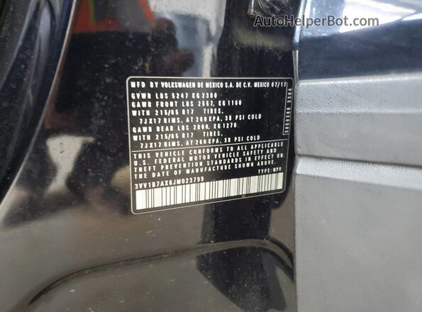 3VV1B7AX6JM023799 2018 VOLKSWAGEN TIGUAN Black 