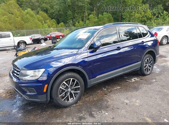 3VV3B7AX8MM123898 2021 VOLKSWAGEN TIGUAN Синий Передняя левая четверть