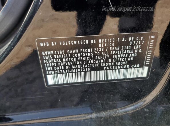 3VW2B7AJ8JM207380 2018 VOLKSWAGEN JETTA Black 
