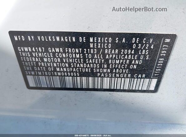 3VW7M7BU1RM069055 2024 VOLKSWAGEN JETTA Белый Вид подкапотного пространства